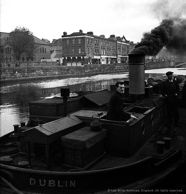 Guiness Barges on the Liffey, Dublin, Ireland, 1946, By Lee Miller 824-280A